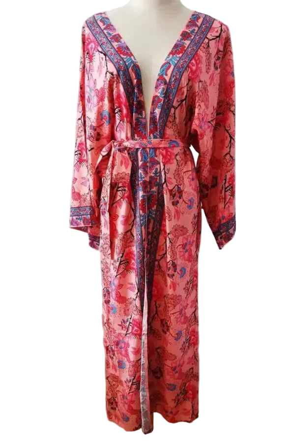 Rosa Long Pink Floral Cape