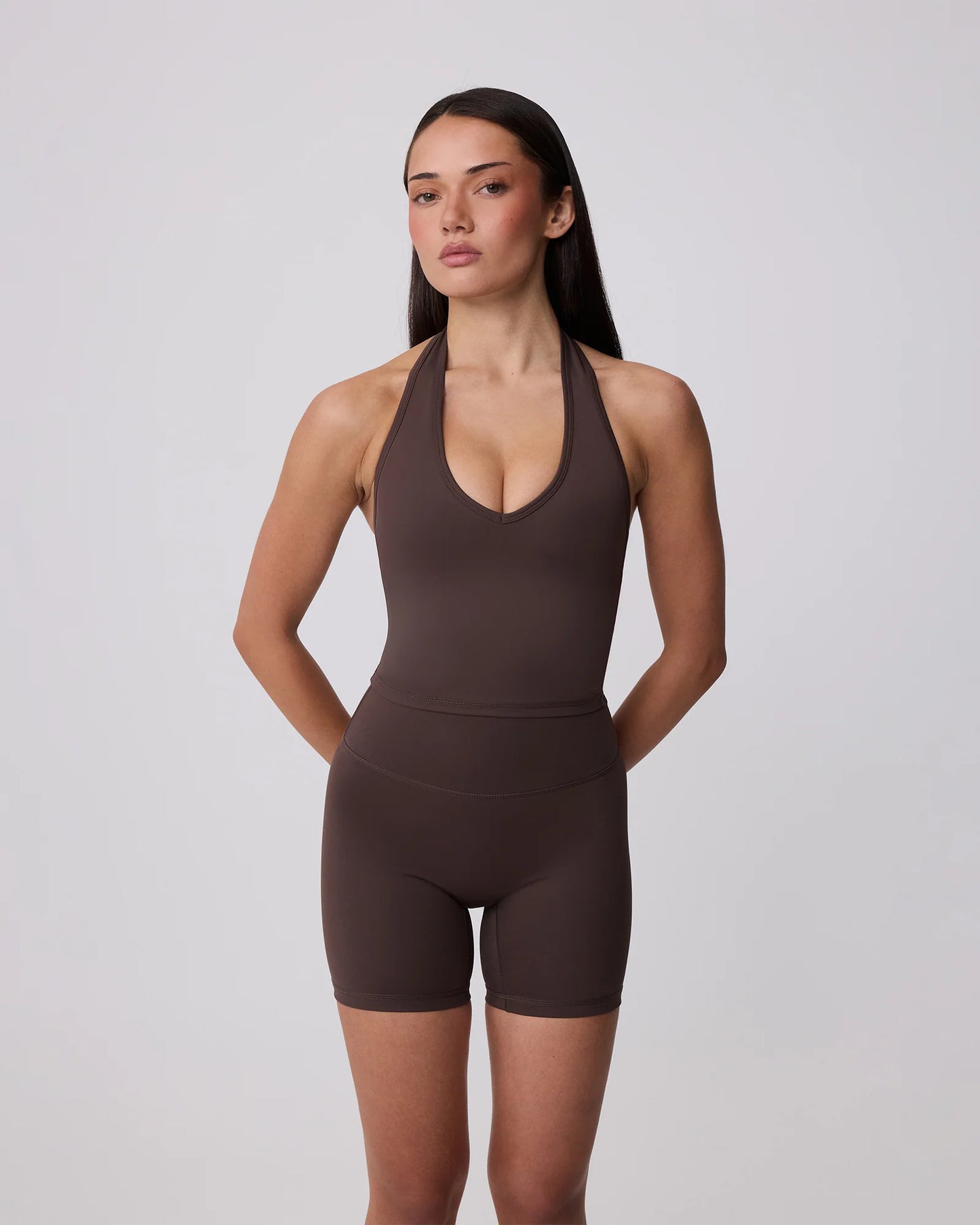 Contour+ Halter Neck Tank - Ground Coffee