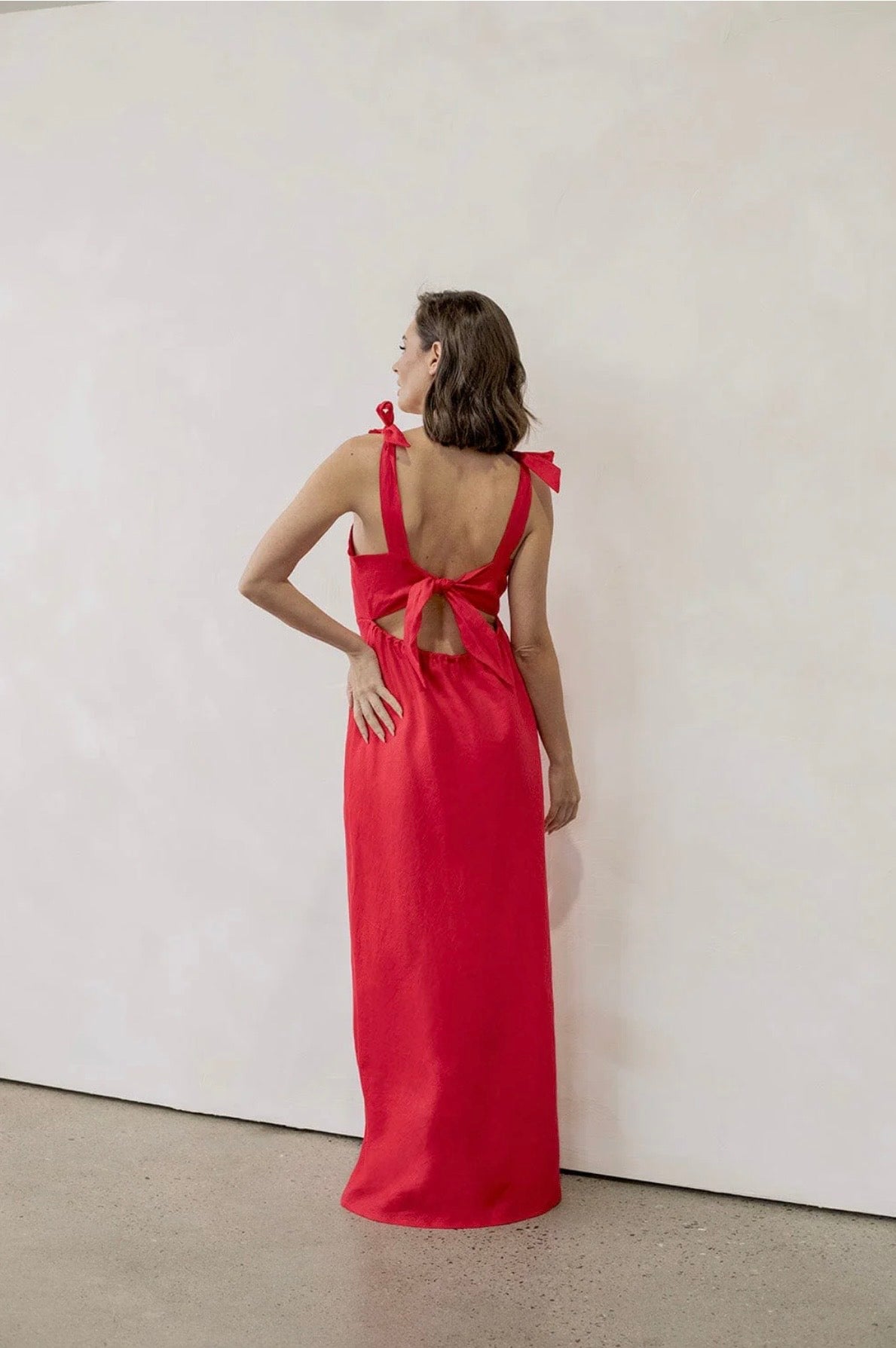 Bowie Dress Long Red