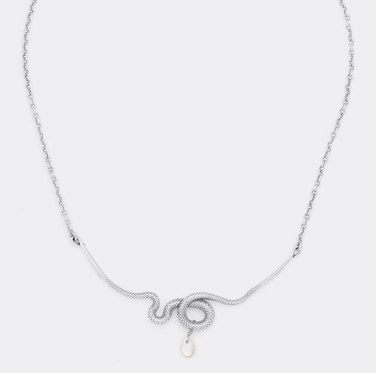 Ori Tao - Venin Snake Short Necklace Silver