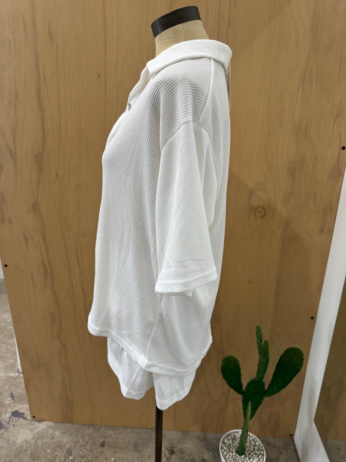 By Frankie Waffle Knit Set – White