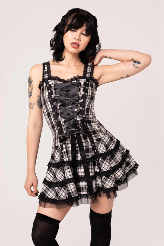 Harley Dress Black Tartan