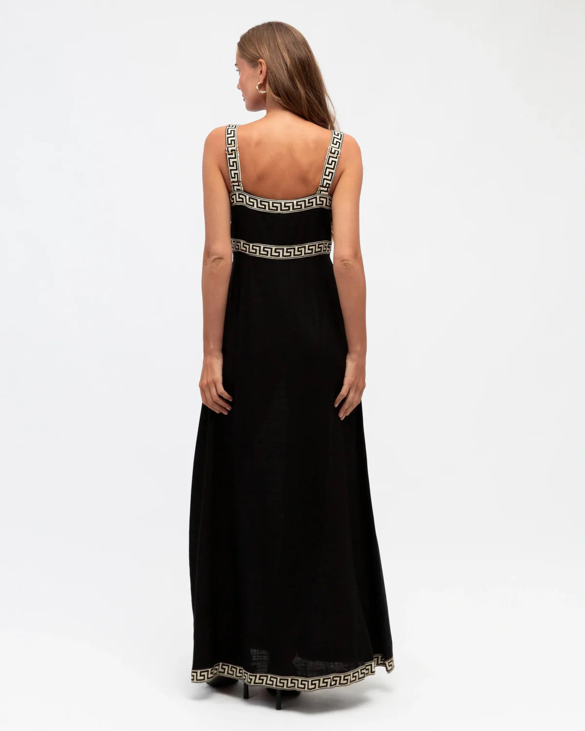 Hot Property Motif Border Maxi Dress Black